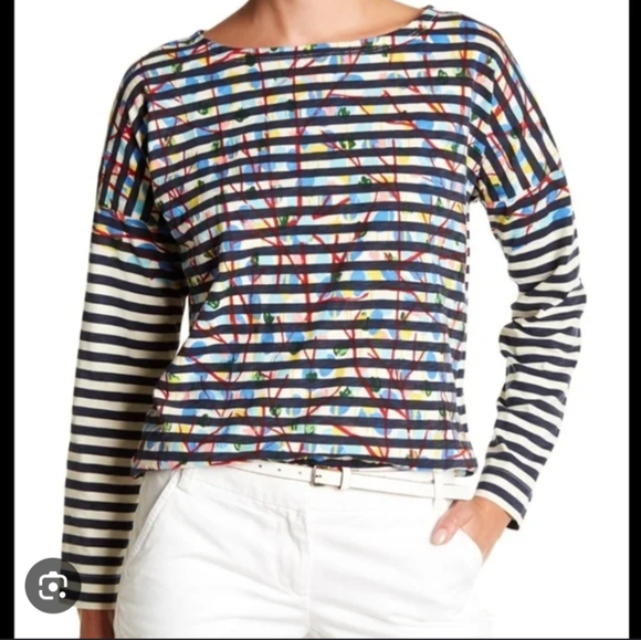 Michelle de Feo for J Crew Long Sleeve Striped T Small - Picture 2 of 9